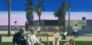 'The Meeting' or 'Have a Nice Day, Mr Hockney' 1981-3 by Peter Blake born 1932