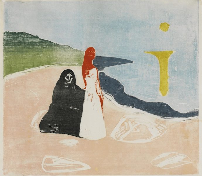 Эдвард Мунк. Две женщины на берегу, 1898