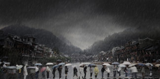 Rain in an Ancient Town