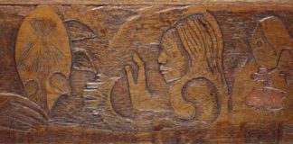 Scene of Worship with Head of Hina in Profile from the relief ensemble Pape moe