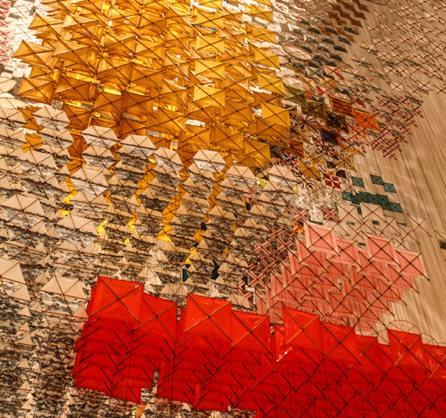 MOCA Members' Opening For Jacob Hashimoto's Gas Giant At MOCA Pacific Design Center