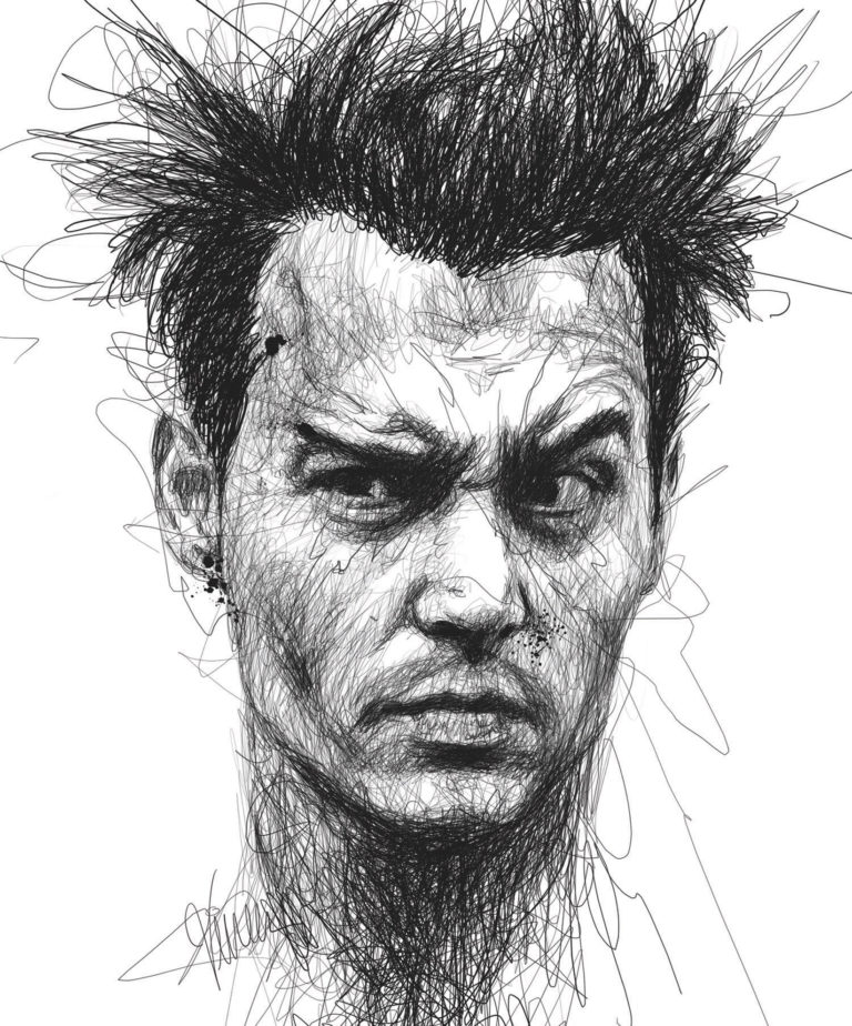 Scribbled celebrities draw attention to dyslexia
