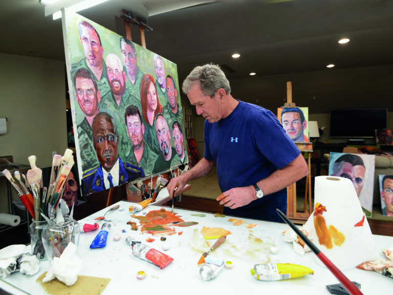 President Bush painting. Photo by Grant Miller