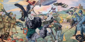 Камиль и Никита Кравцовы. Из серии проекта Армагеддон. Коллаж. Гравюры из журналов 1890-1940гг. 2017