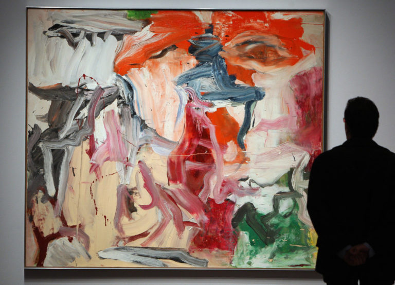 A visitor looks at "Untitled XXIII" by D