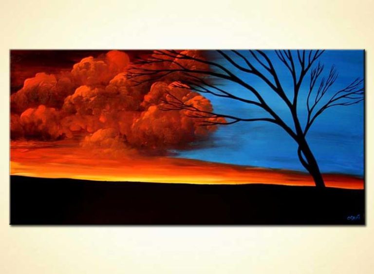 Red-and-blue-sky-landscape-at-dawn