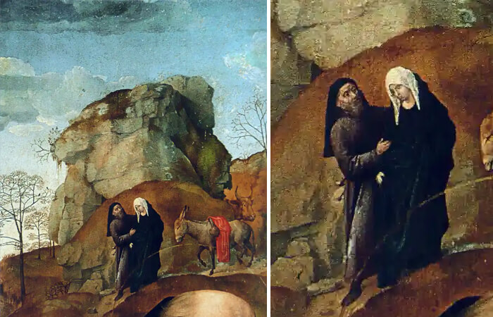 Мария и Иосиф на пути в Вифлеем хуго ван дер гус