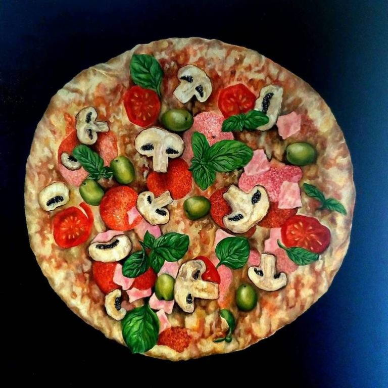 pizza painting saatchi art